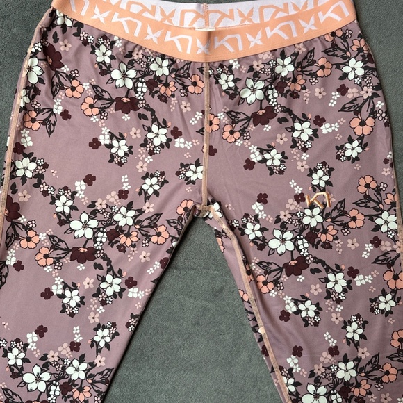 Kari Traa Base Layer Set Women's XL Extra Large Pants Top Floral Pink 622366a - Picture 11 of 15